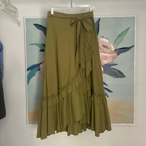Maeve green ruffle skirt